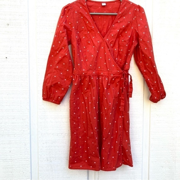 OLD Navy Daisy Print Wrap Dress red Valentines - Picture 2 of 5